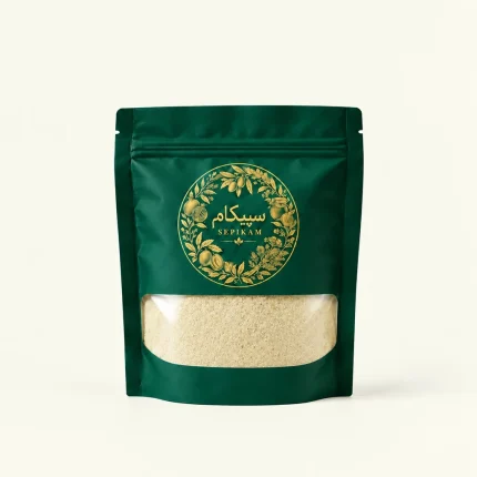 پودر سیر سپیکام در بسته بندی متالایزر رنگ سبز کله غازی