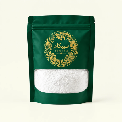 پودر سیب زمینی سپیکام در بسته بندی متالایزر سبز با پنجره شفاف