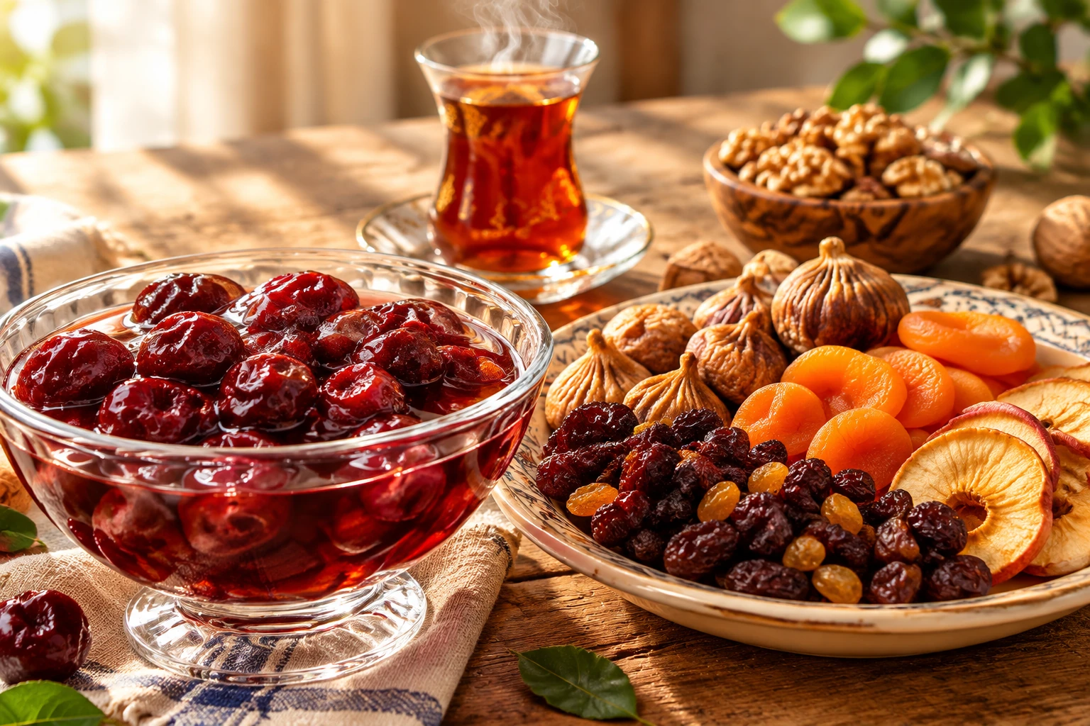 روش اصولی خیس کردن میوه خشک و آلبالو در آب برای صبحانه سپیکام