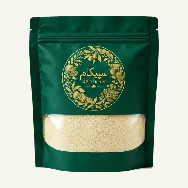 پودر سیر سپیکام در بسته بندی پنچره دار متالایزر سبز کله غازی