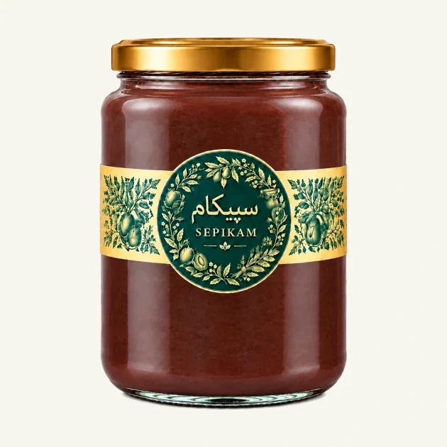 رب آلو سپیکام در بسته بندی جار شیشه ای با درب طلایی